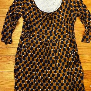 Boden mustard and gray shift dress 10